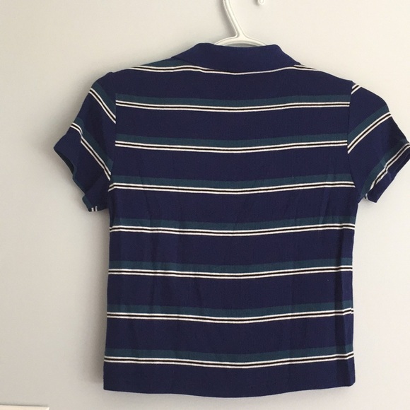 blue stripped button up shirt. - Picture 2 of 2